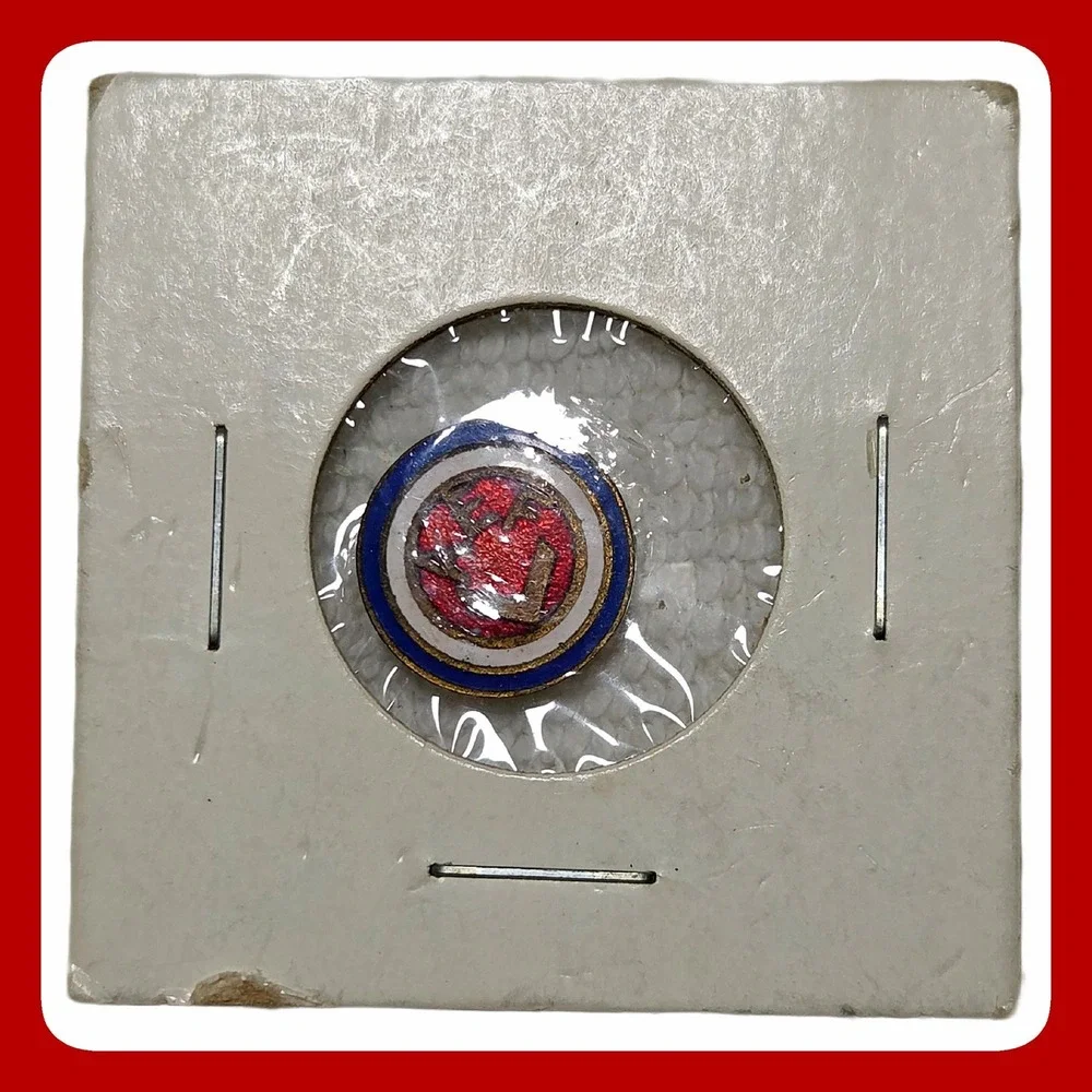 AEF American Expeditionary Forces WWI Enamel Pin Red White Blue Military Crest